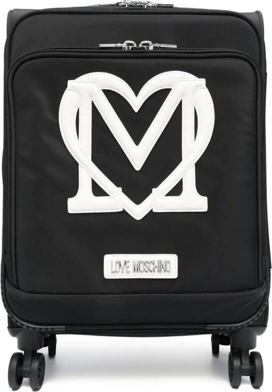 Love Moschino Koffer met logo applicatie Zwart