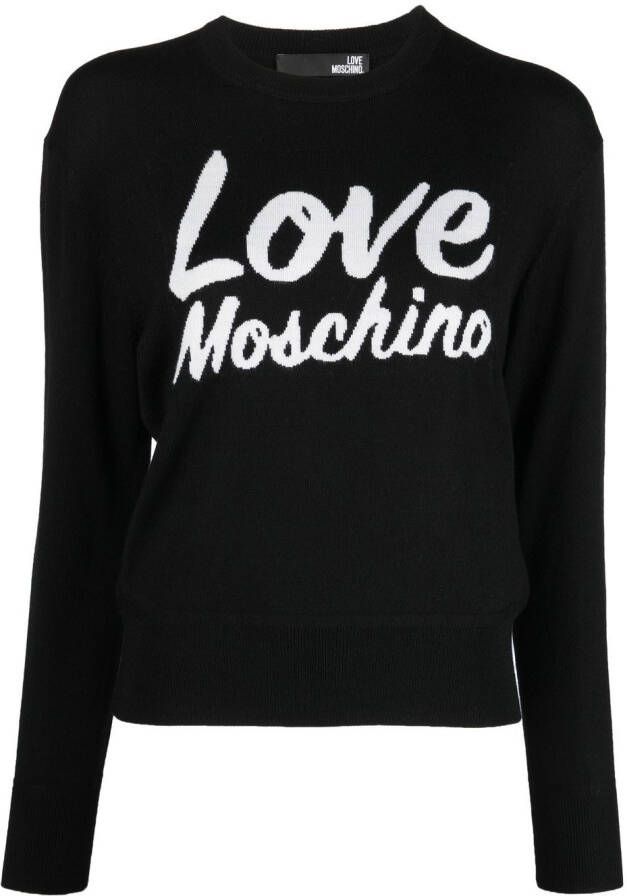 Love Moschino Trui met logo Zwart