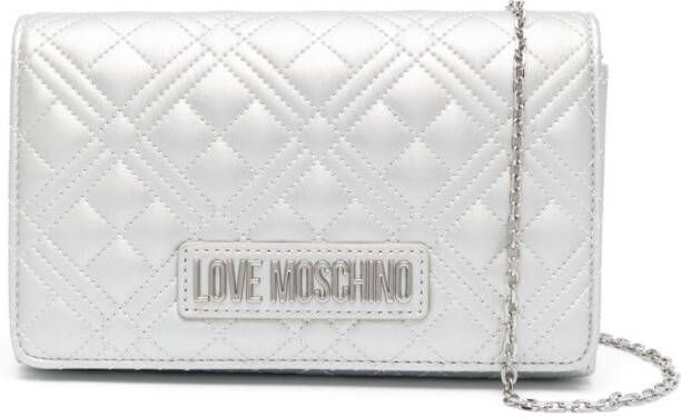 Love Moschino Crossbodytas met logo Zilver