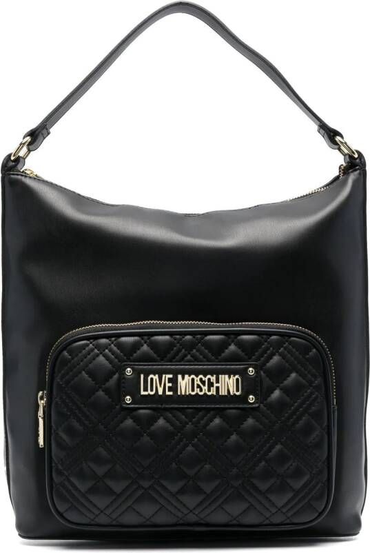 Love Moschino Schoudertas met logo Zwart