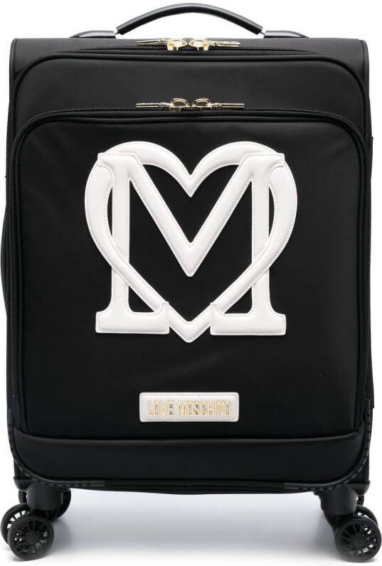 Love Moschino Koffer met logopatch Zwart