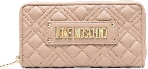 Love Moschino Portemonnee met logopatch Beige