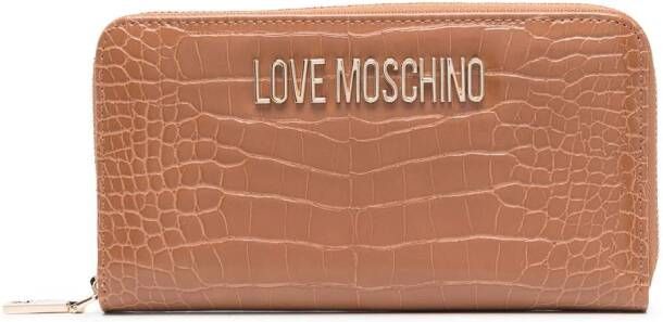 Love Moschino Portemonnee met krokodillenleer-effect Bruin