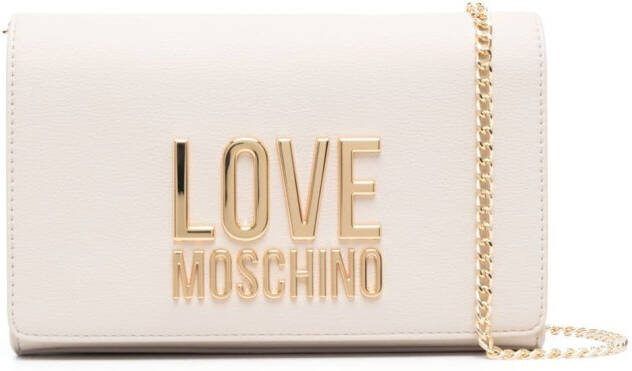 Love Moschino Crossbodytas met logoplakkaat Beige