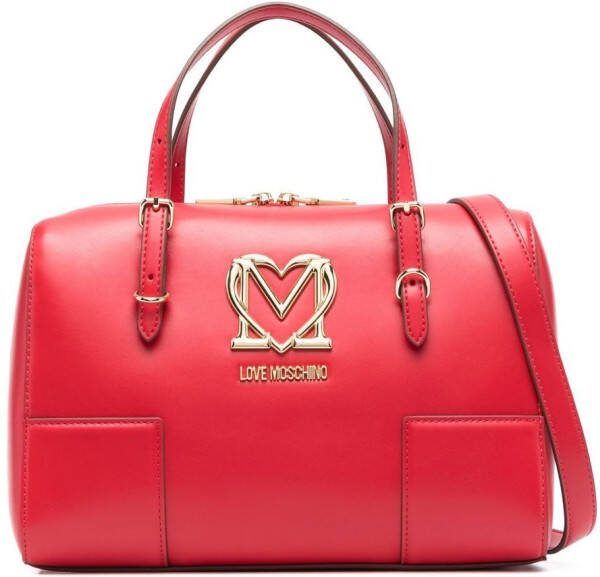 Love Moschino Shopper met logoplakkaat Rood