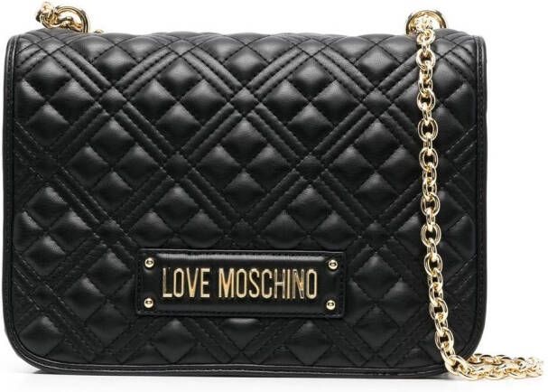 Love Moschino Schoudertas met logoplakkaat Zwart