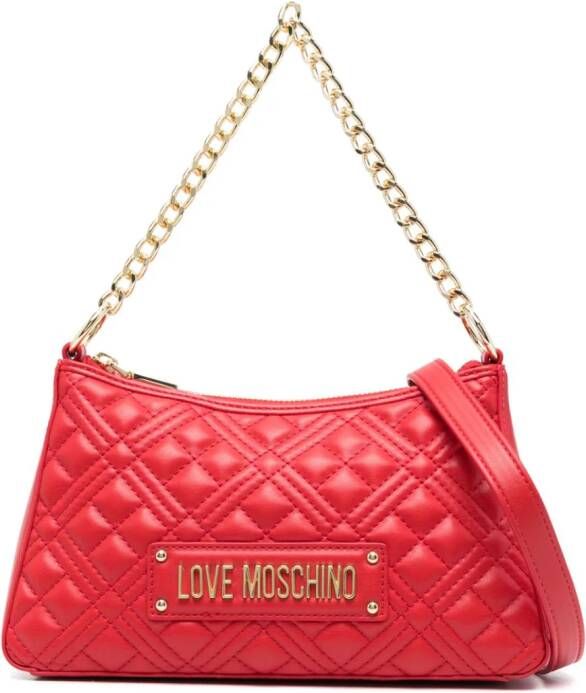 Love Moschino Shopper met logoplakkaat Rood
