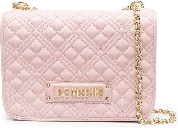 Love Moschino Schoudertas met logoplakkaat Roze