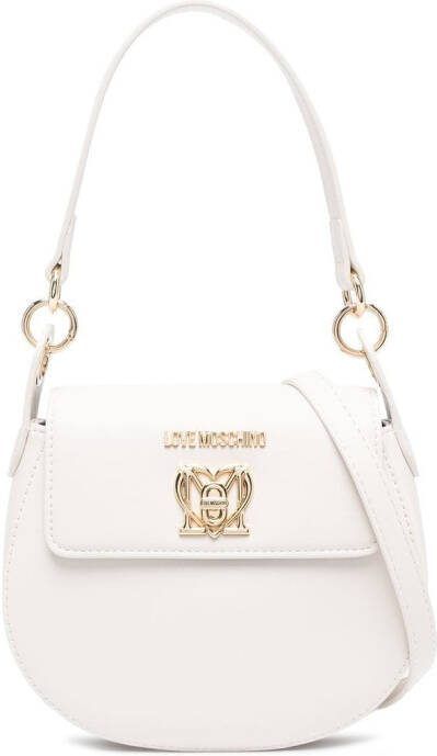 Love Moschino Schoudertas met logoplakkaat Wit