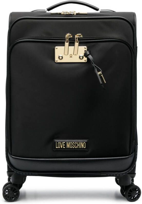 Love Moschino Koffer met logoplakkaat Zwart
