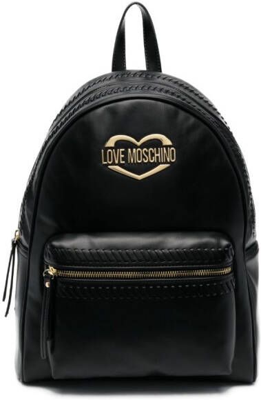 Love Moschino Rugzak met logoplakkaat Zwart