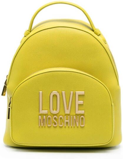 Love Moschino logo-plaque zip backpack Groen