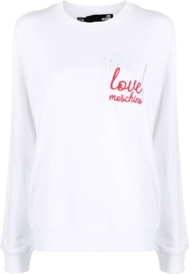 Love Moschino Sweater met logoprint Wit