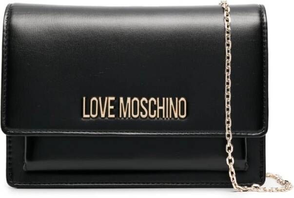 Love Moschino logo-print crossbody bag Zwart