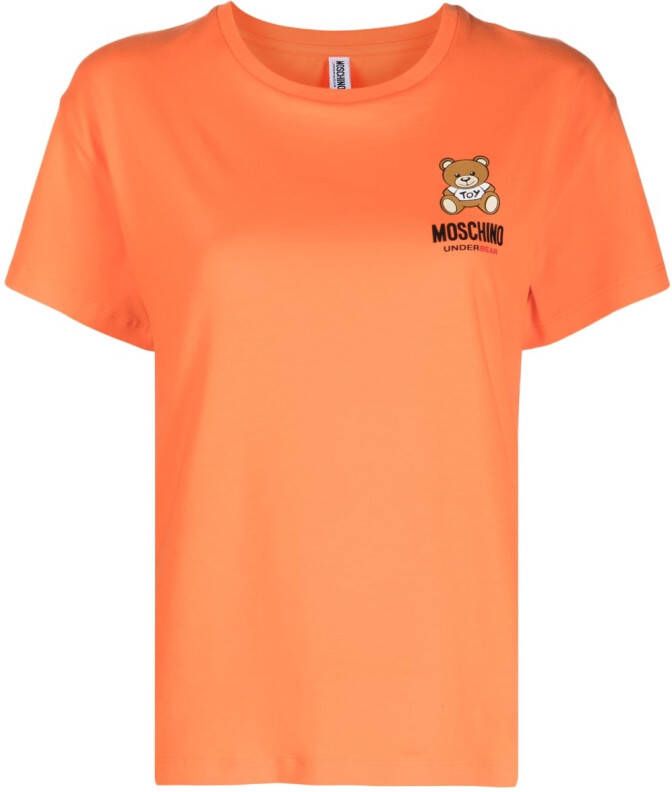 Love Moschino T-shirt met logoprint Oranje