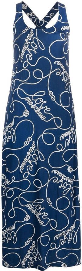 Love Moschino Maxi-jurk met logoprint Blauw