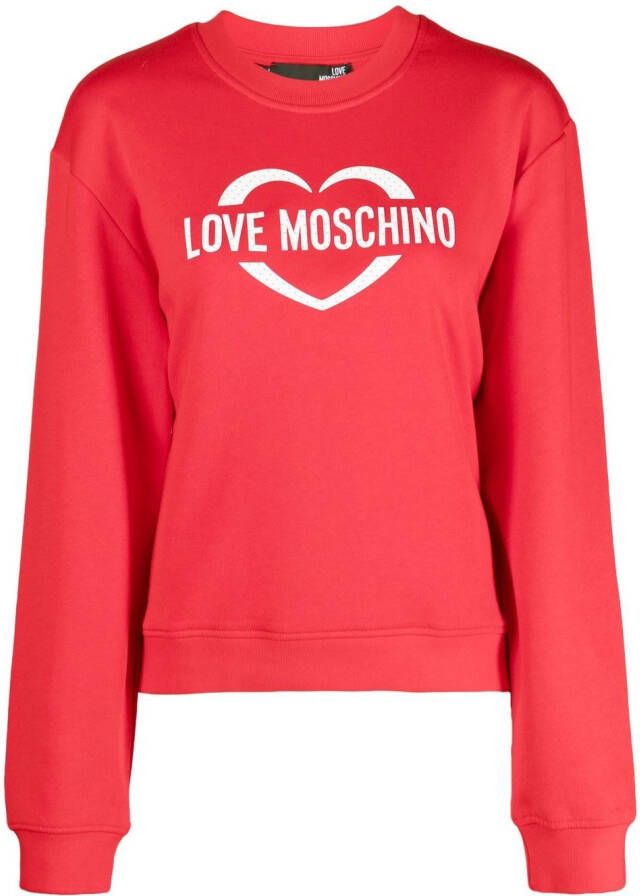 Love Moschino Sweater met logoprint Rood