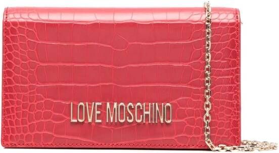 Love Moschino Portemonnee met krokodillenleer-effect Rood