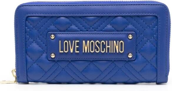 Love Moschino Portemonnee met logoplakkaat Blauw