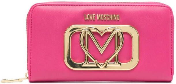 Love Moschino Portemonnee met logoplakkaat Roze