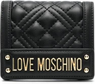 Love Moschino Portemonnee met logoplakkaat Zwart