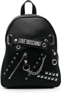 Love Moschino Rockstud rugzak met logoplakkaat Zwart