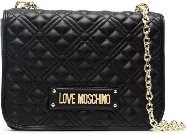 Love Moschino Schoudertas met logo Zwart
