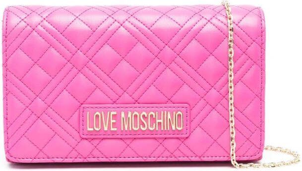 Love Moschino Schoudertas met logoplakkaat Roze