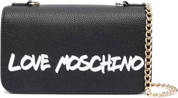 Love Moschino Schoudertas met logoprint Zwart