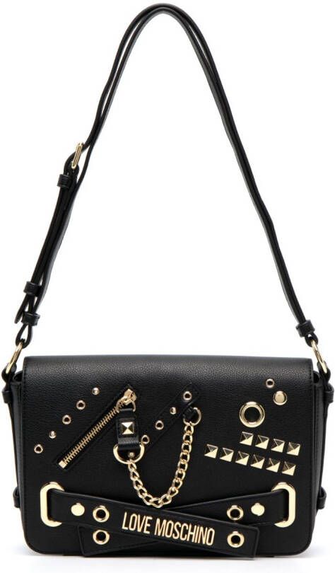 Love Moschino Schoudertas met studs Zwart