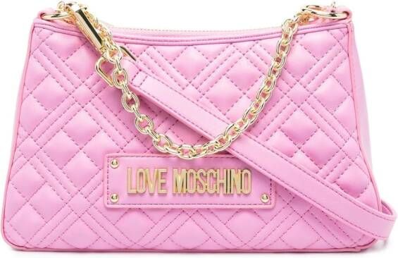 Love Moschino Shopper met logoplakkaat Roze
