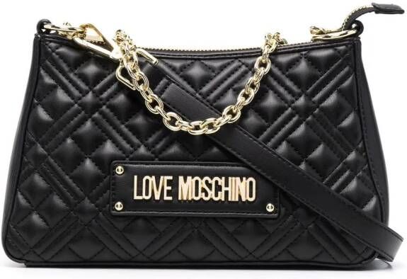 Love Moschino Shopper met logoplakkaat Zwart