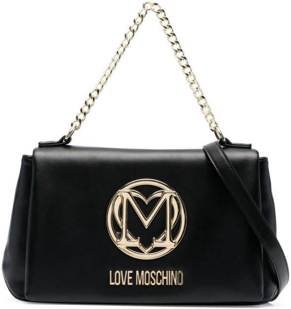 Love Moschino Shopper met logoprint Zwart