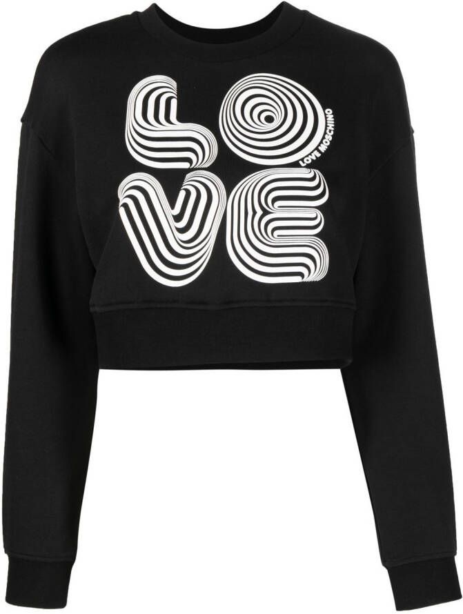 Love Moschino Sweater met tekst Zwart