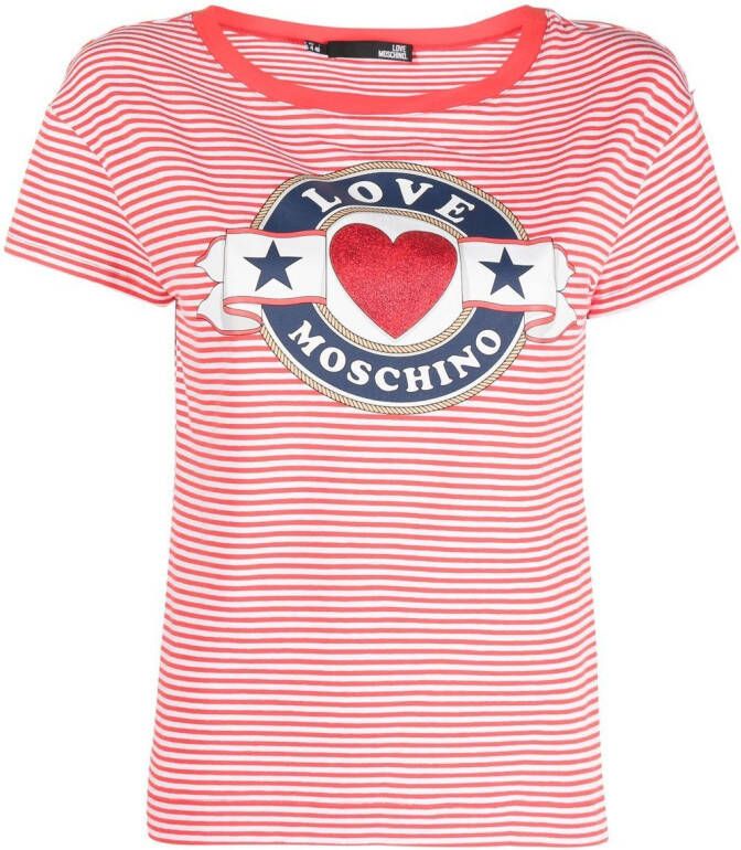 Love Moschino T-shirt met logo Rood