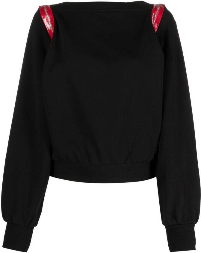 Love Moschino Sweater met decoratieve rits Zwart