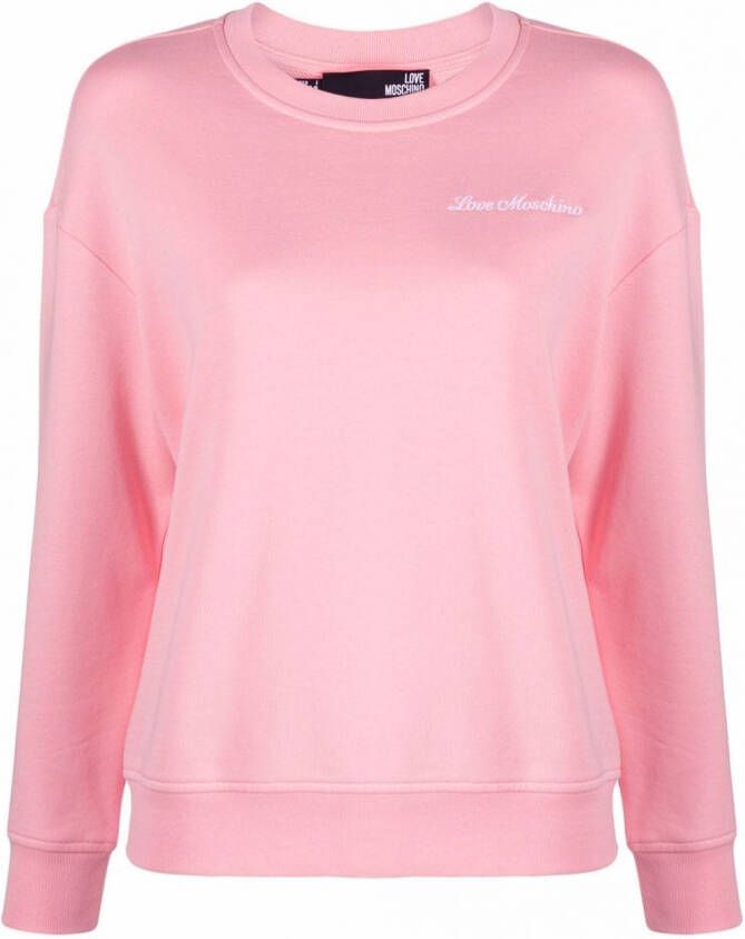 Love Moschino Sweater met logoprint Roze