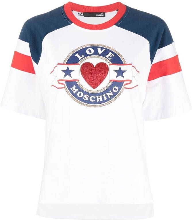 Love Moschino Sweater met logoprint Wit