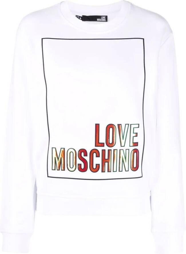 Love Moschino Sweater met logoprint Wit