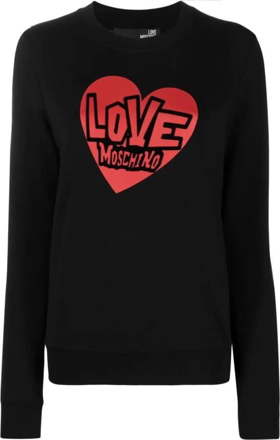 Love Moschino Sweater met logoprint Zwart