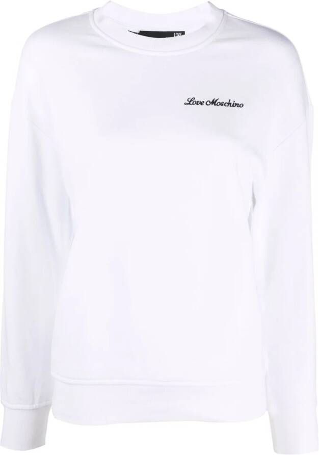 Love Moschino Sweater met ronde hals Wit