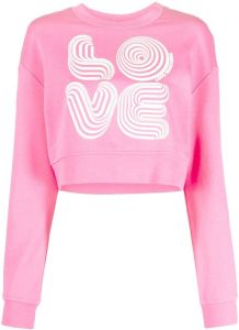 Love Moschino Sweater met tekst Roze
