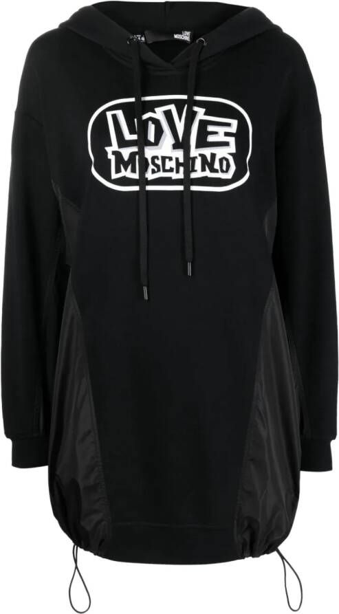 Love Moschino Sweaterjurk met capuchon Zwart