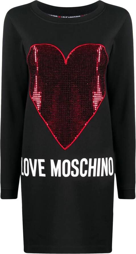 Love Moschino Sweaterjurk met print Zwart