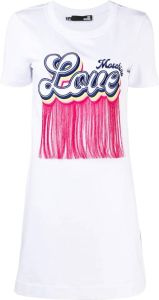 Love Moschino T-shirt met geborduurd logo Wit