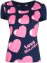 Love Moschino T-shirt met hartprint Blauw - Thumbnail 1