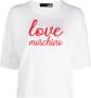 Love Moschino T-shirt met logopatch Wit - Thumbnail 1