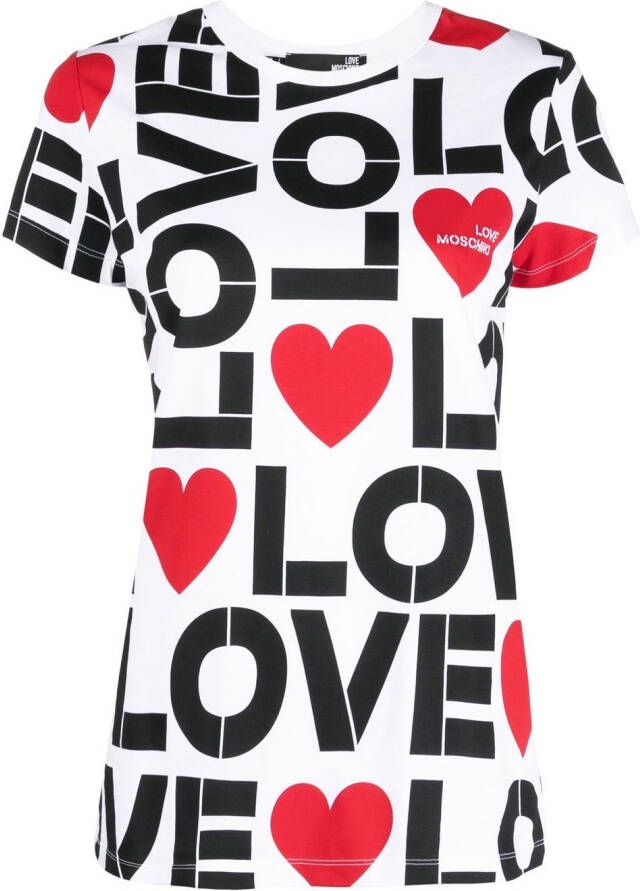 Love Moschino T-shirt met logoprint Wit