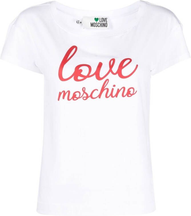 Love Moschino T-shirt met logoprint Wit