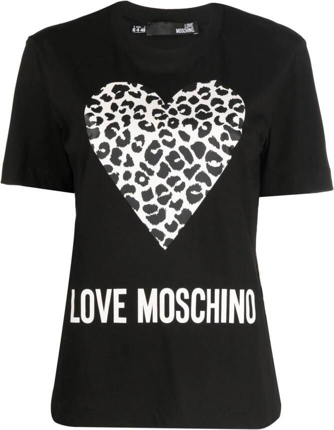 Love Moschino T-shirt met logoprint Zwart